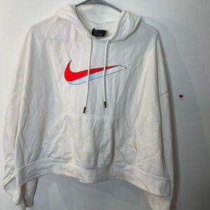 Nike Women's Icon Clash Fleece White Crop
Hoodie Size medium